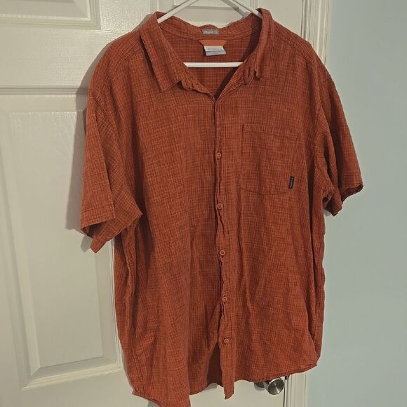 Columbia Orange Casual Button Down Shirt Relaxed Fit - Picture 1 of 2